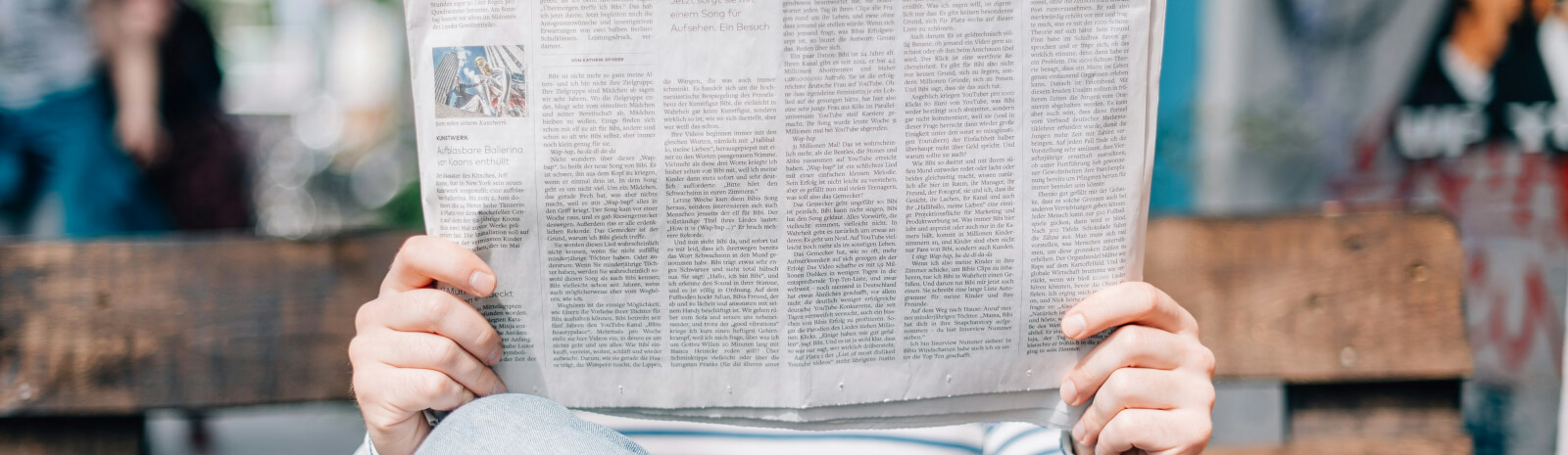a newspaper being read